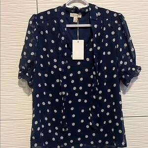 New women blouse White Polka Dot